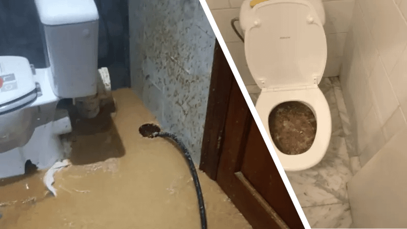 Situation grave d'un WC bouché